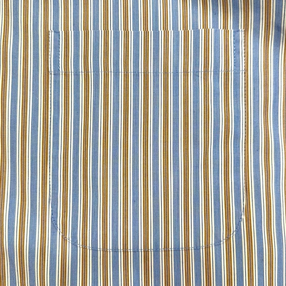 JOSEPH ABBOUD COTTON BOYS SIZE 16 STRIPED BUTTON UP SHIRT WITH FRONT POCKET - Picture 6 of 7